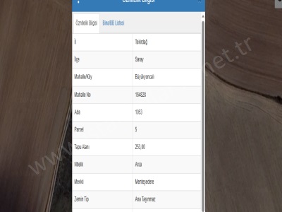 Tekirdağ Saray Büyükyoncalı Mah Satılık Arsa 253 M2 Müstakil Yolu Var Merkez