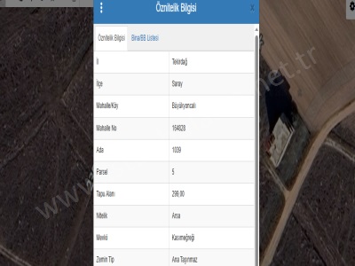 Tekirdağ Saray Büyükyoncalı Mah Satılık Arsa 299 M2 Yolu Var Müstakil Merkez