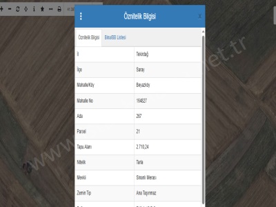 Tekirdağ Saray Beyazköy Satılık Tarla 2 710 M2 Yolu Var Müstakil Mah