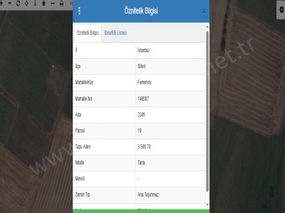 Silivri Fenerköyde Satılık Tarla 3 550 M2 Müstakil Yola Cephe Fener Mah
