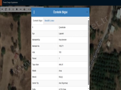 Çanakkale Lapseki Hacıömerler Köyü Satılık Tarla Arsa 445 M2 Müstakil Evlerin Yakını