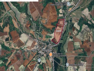 Arnavutköy Dursunköyde Satılık Tarla Arsa 733 M2 Cadde Cephe Hisseli Dursunköy Mah
