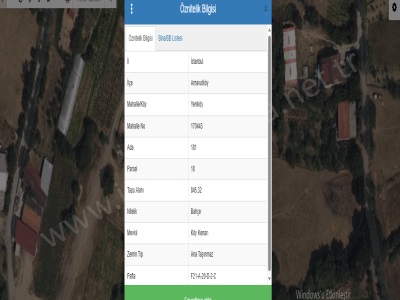 Arnavutköy Yeniköyde Satılık Tarla Arsa 845 M2 Müstakil İmarlı Merkezde Yeniköy Mah