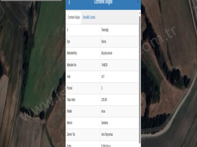 Tekirdağ Saray Büyükyoncalı Mah Satılık Arsa 220 M2 Yolu Var Müstakil Merkezde Merkez