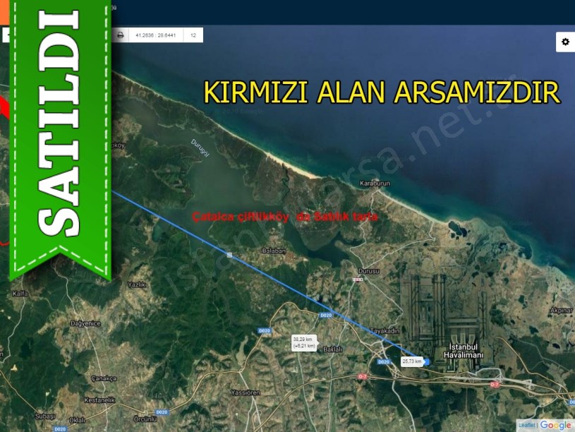 Çatalca Çiftlikköy de satılık tarla