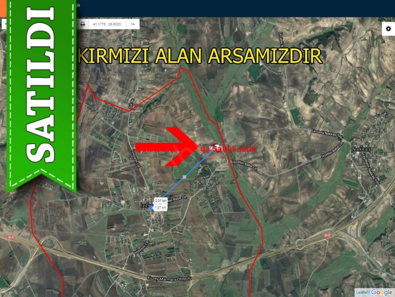 Çatalca izzettin de satılık tarla