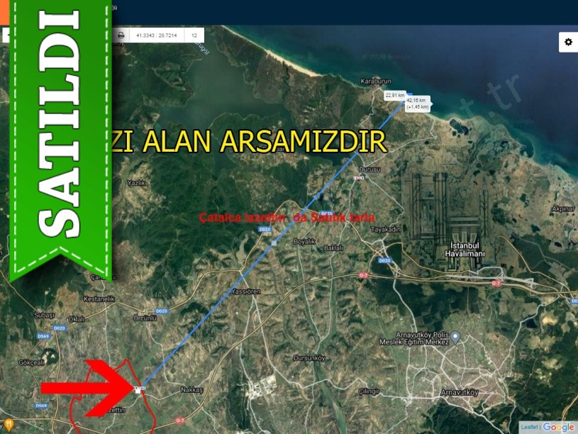 Çatalca izzettin de satılık tarla