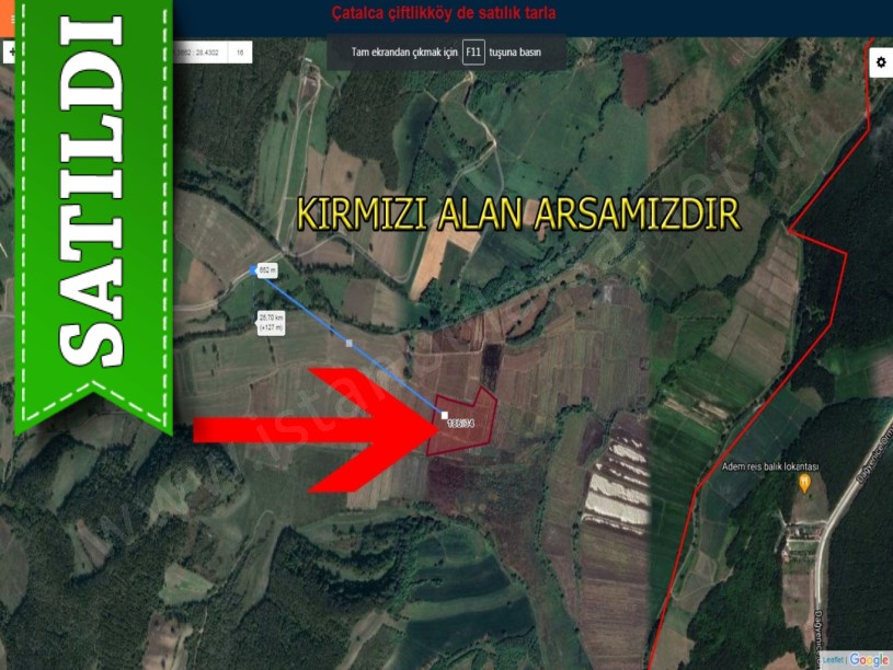 Çatalca çiftlikköy da satılık tarla
