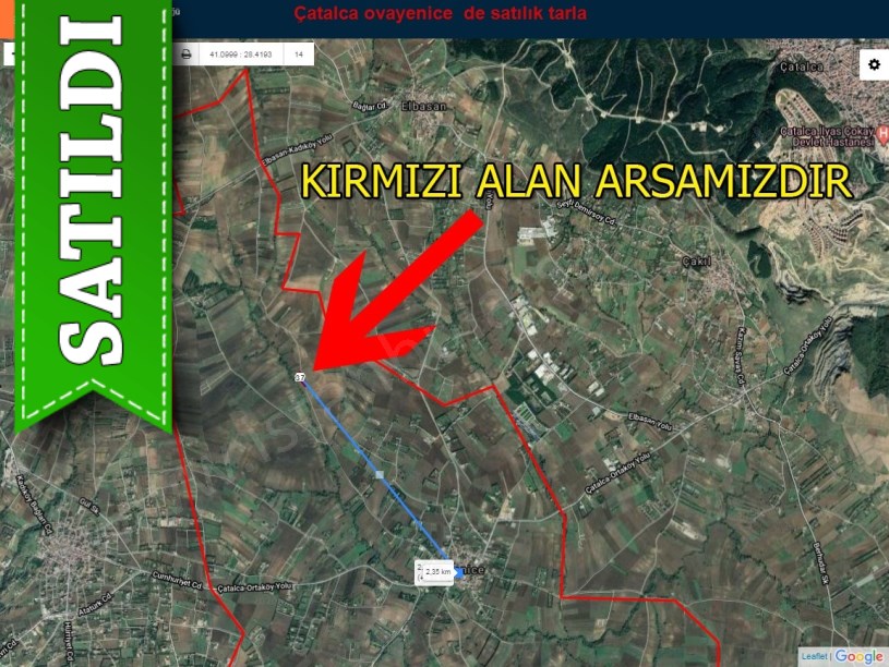 Çatalca ovayenice de satılık tarla