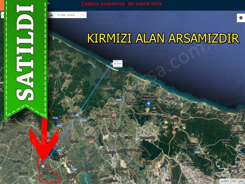 Çatalca ovayenice de satılık tarla