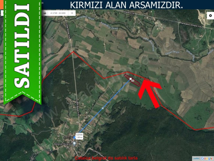 Çatalca belgrat da satılık tarla