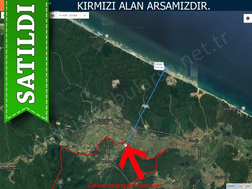 Çatalca belgrat da satılık tarla