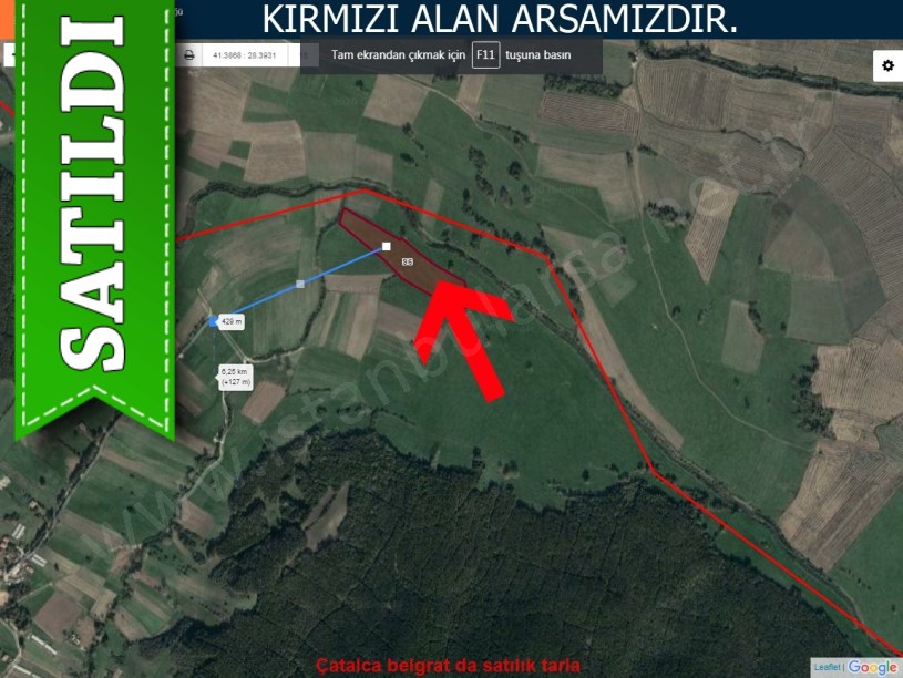 Çatalca belgrat da satılık tarla