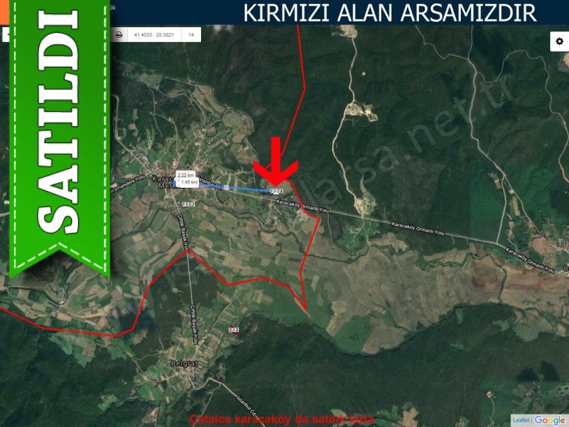 Çatalca karacaköy de satılık tarla
