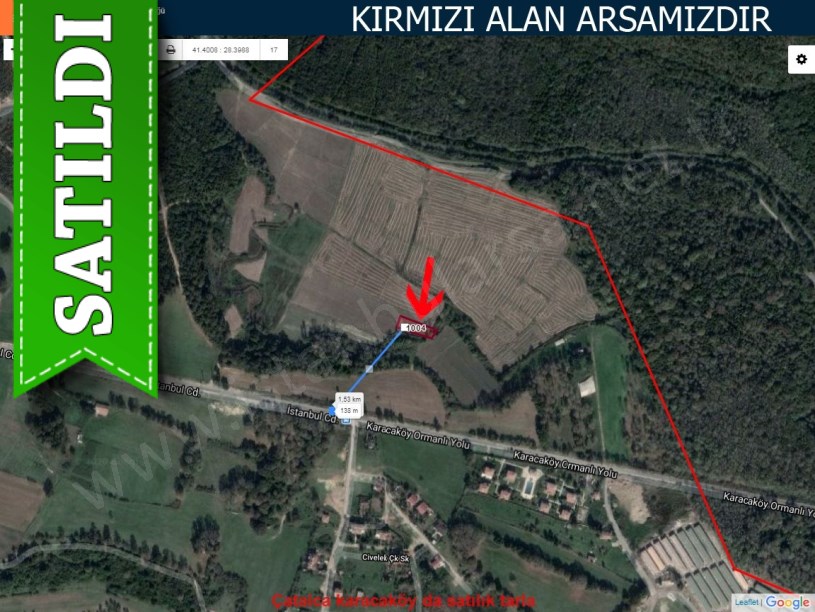 Çatalca karacaköy de satılık tarla
