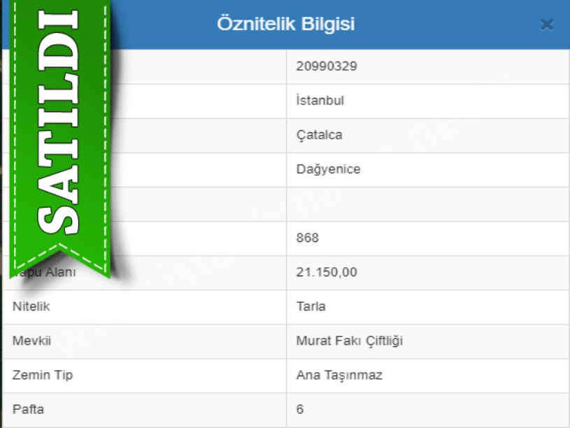 Çatalca Dağyenice de satılık tarla