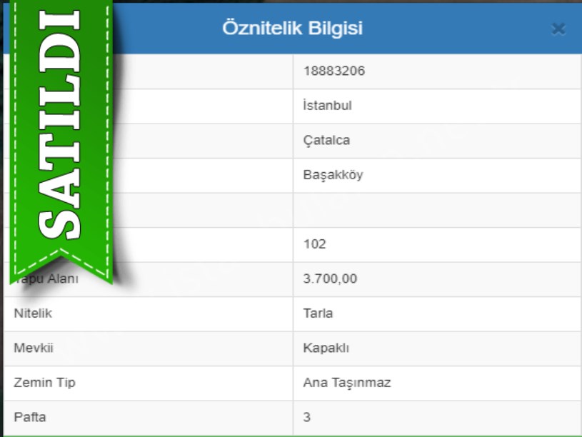 Başakköy Çatalca da satılık tarla