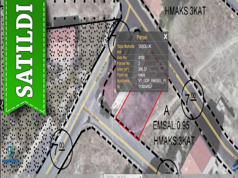 Arnavutköy Taşolukta Satılık Arsa , 307 M2 İki Yola Cephe Çift Dairelik  Konut İmarlı Arsa  