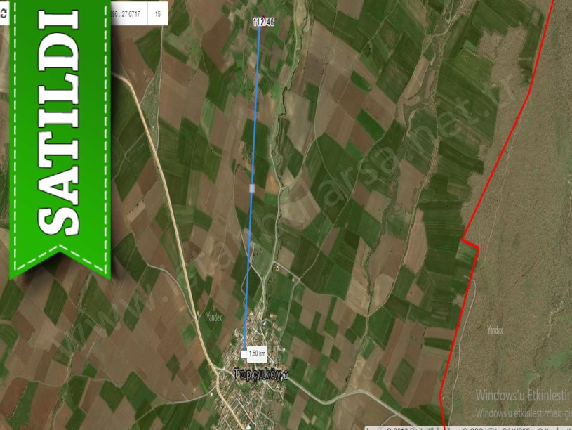 Kırklareli Vize Topçuköy,de Satılık Tarla , 1,176 m2 Müstakil