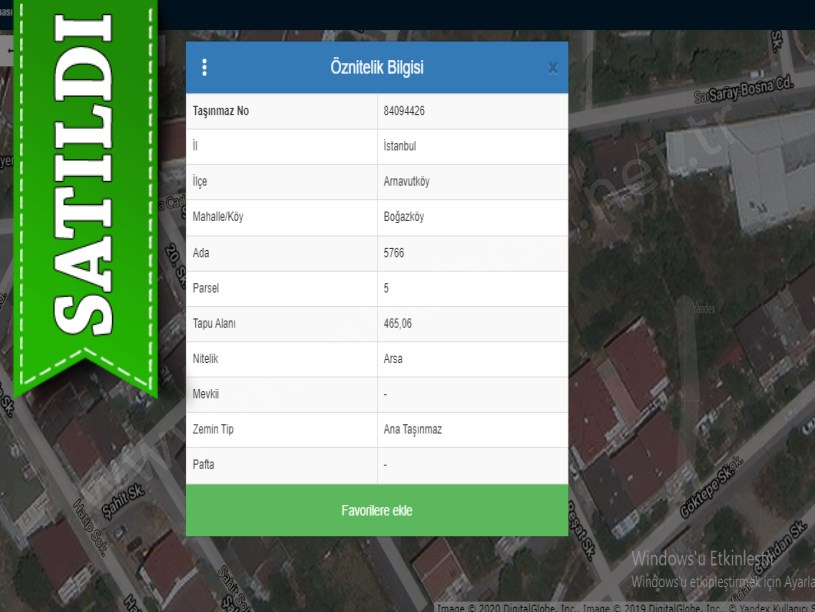 Arnavutköy Boğazköyde  Satılık Arsa , 465 M2 Konut imarlı Müstakil 