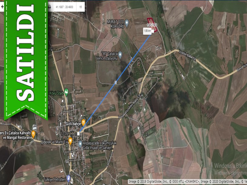 Çatalca İzzettin,de Satılık Arsa ,  825 M2 Hisseli Yolu Var
