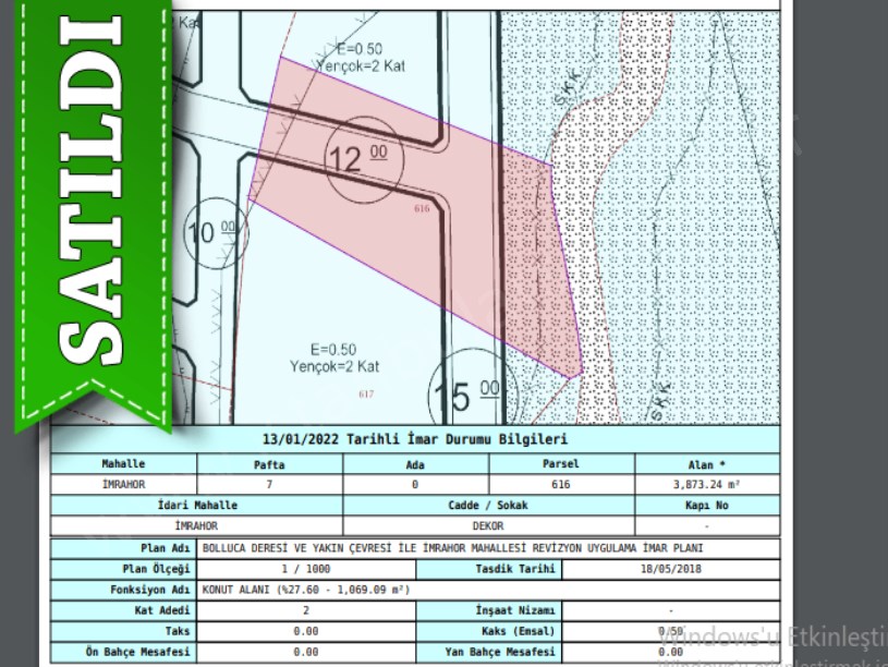 Arnavutköy İmrahorda Satılık Arsa , 316 M2 Hisseli İmarlı