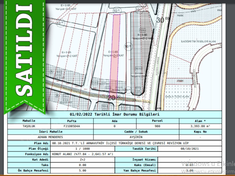 Arnavutköy Taşolukta Satılık Arsa , 202 M2 Hisseli