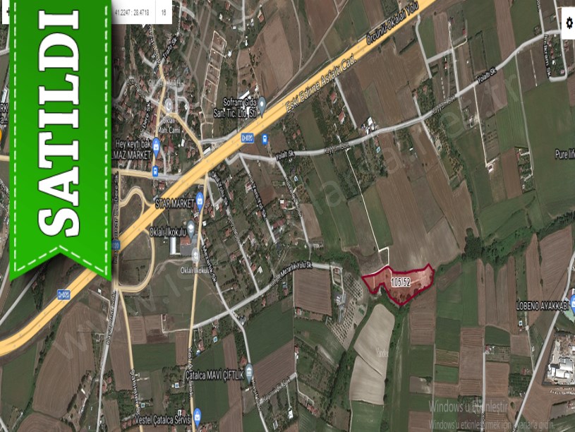 Çatalca Oklalıda Satılık Arsa , 475 M2  Çevrili Çaplı