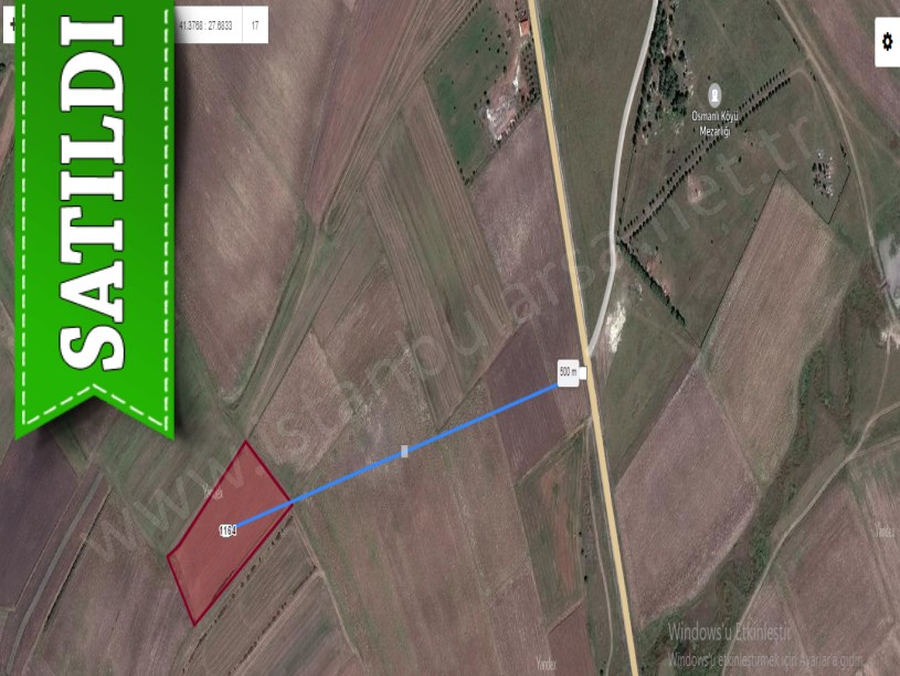 Tekirdağ Saray Osmanlıda Satılık Arsa , 290 m2 Hisseli