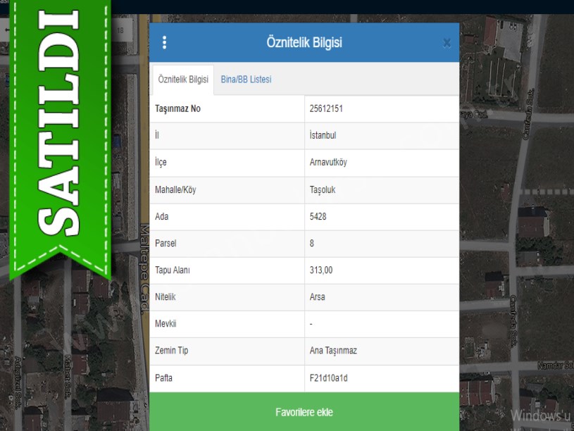 Arnavutköy Taşolukta Satılık Arsa , 312 M2 Konut İmarlı
