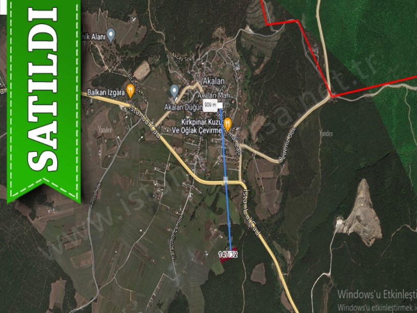 Çatalca Akalan,da Satılık Arsa , 363 m2  Çaplı 