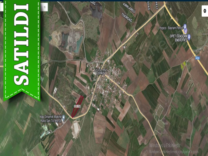 Tekirdağ Saray Edirköyde Satılık Arsa , 182 Asfalt Cephe