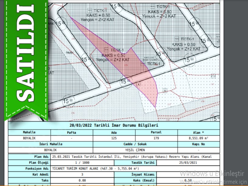 Arnavutköy Boyalıkta Satılık Arsa ,229 M2 Hisseli