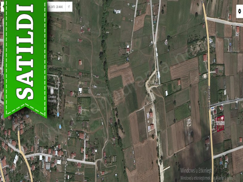 Çatalca Çanakçada Satılık Tarla , 1,160 m2 Tek Tapu İçinde Ev Var