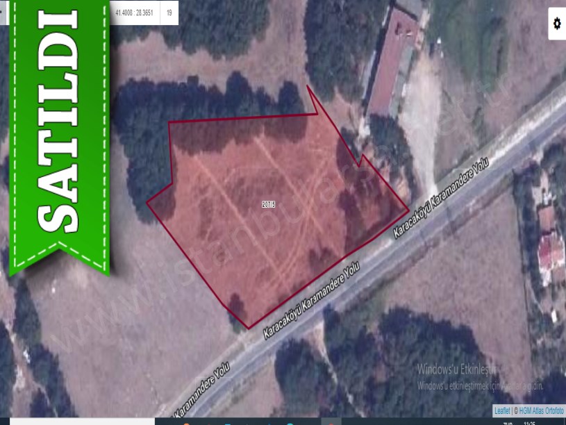Çatalca Karacaköyde Satılık Arsa , 1,525 m2 Cadde Cephe