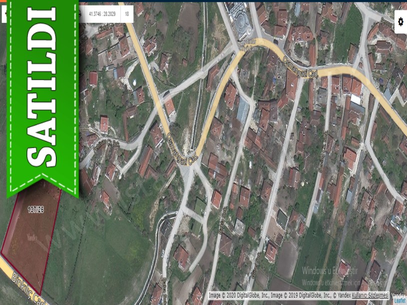 Çatalca Aydınlarda Satılık Arsa ,1,120 m2 Cadde Cephe Çevrili