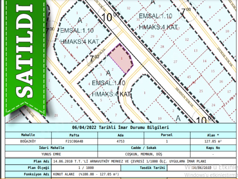Arnavutköy Boğazköyde Satılık Arsa , 127 m2 Köşe Başı Konut İmarlı