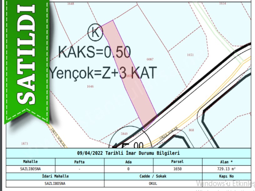 Arnavutköy Sazlıbosnada Satılık Arsa , 486 m2 Şehir Merkezinde