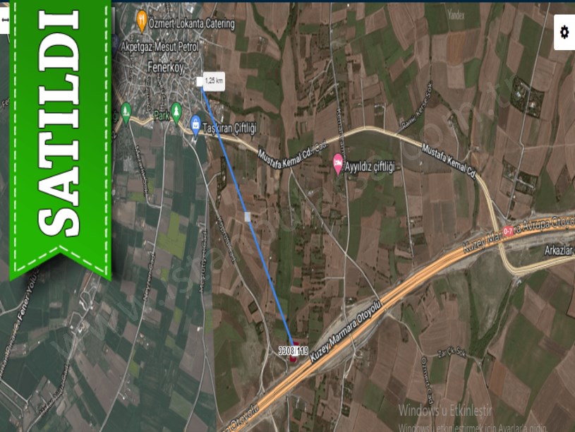 Silivri Fenerköyde Satılık Arsa , 332 m2 Kuzey Marmara Otoyoluna Cephe