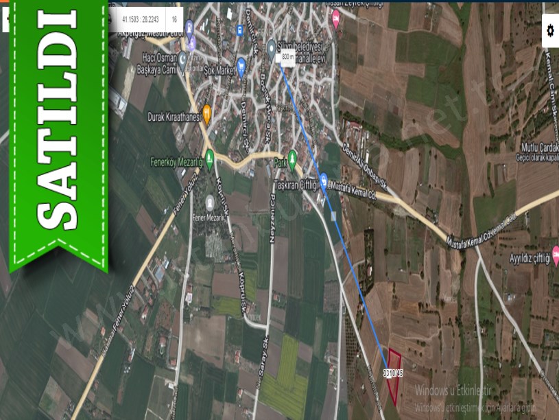 Silivri Fenerköyde Satılık Arsa , 240 m2  Hisseli