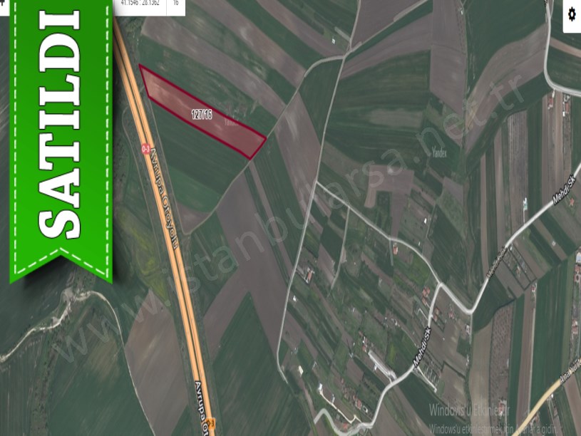 Silivri Seymende Satılık Arsa , 226 m2 Avrupa Otoyoluna Cephe 