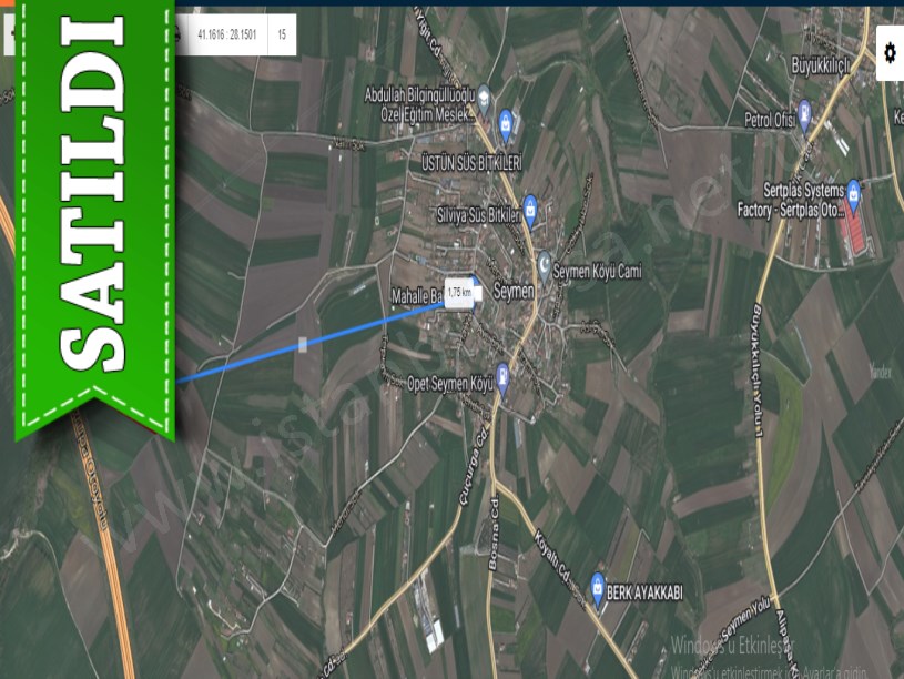 Silivri Seymende Satılık Arsa , 226 m2 Avrupa Otoyoluna Cephe 