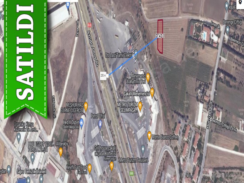 Silivri Ortaköyde Satılık Arsa , 1,630 M2  Avrupa Otoyoluna Yakın 