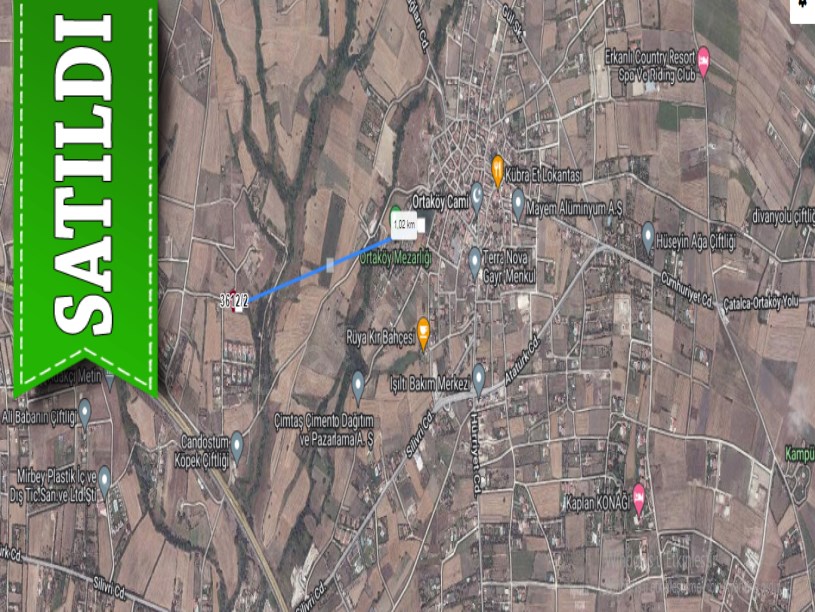 Silivri Ortaköyde Satılık Arsa , 1,842 M2 Avrupa Otoyoluna Yakın  