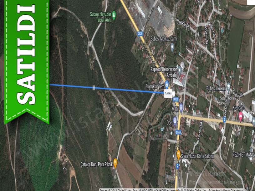 Çatalca Subaşıda Satılık Arsa , 612 M2 Yolu Var 