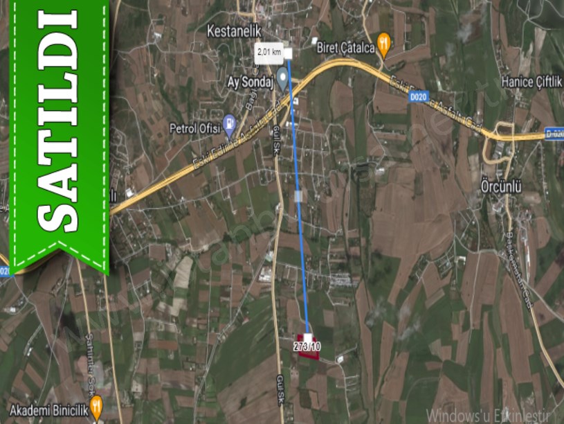 Çatalca Kestanelikte Satılık Arsa , 2,050 m2 Yolu Var
