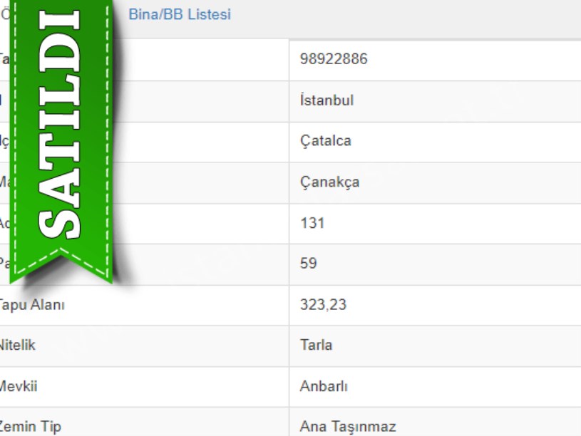 Çatalca Çanakçada Satılık Tarla , 323 m2 Müstakil Merkezde