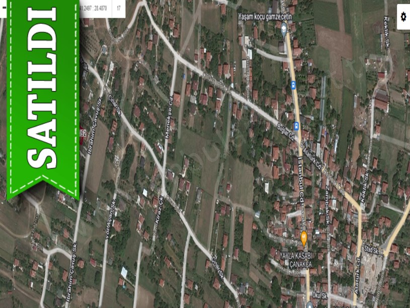 Çatalca Çanakçada Satılık Tarla , 380 M2 Köyiçi Müstakil