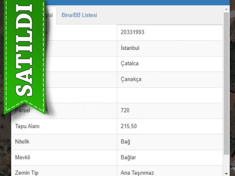 Çatalca Çanakçada Satılık Tarla , 215 M2 Yola Cephe Müstakil 