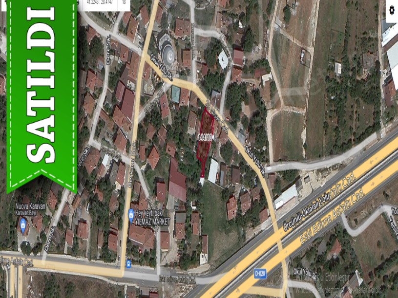 Çatalca Oklalıda Satılık Arsa , 412 M2 Cadde Cephe Merkezde